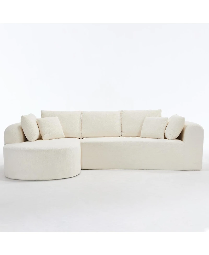 Streamdale Furniture Modern Cloud Sofa with 7 Pillows & L-Shape Modular Design