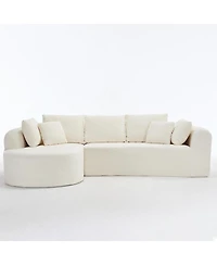 Streamdale Furniture Modern Cloud Sofa with 7 Pillows & L-Shape Modular Design
