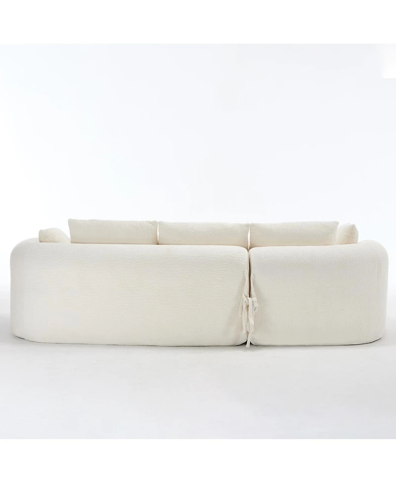 Streamdale Furniture Modern Cloud Sofa with 7 Pillows & L-Shape Modular Design