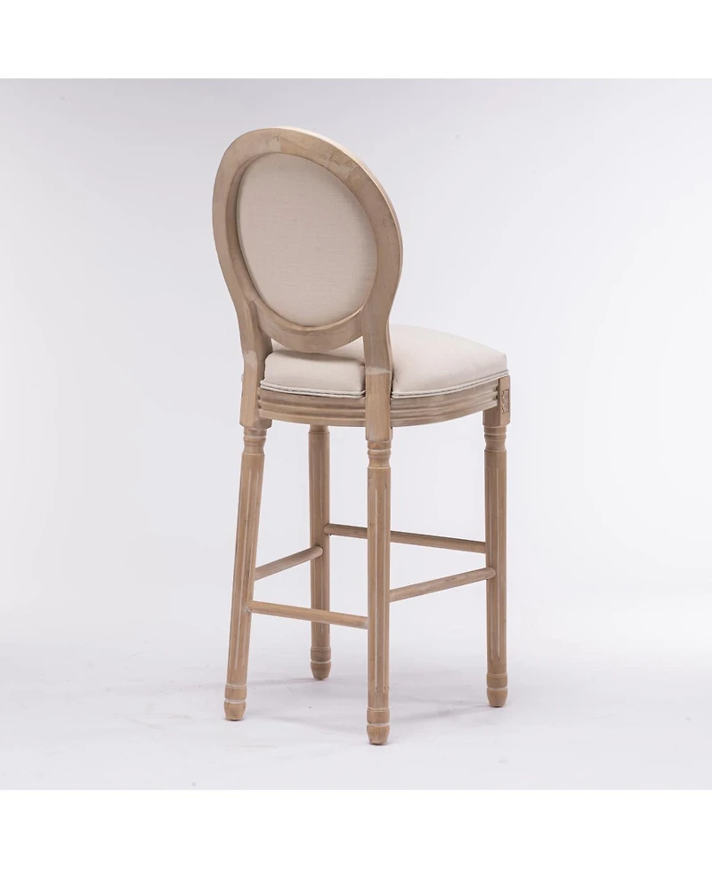 Streamdale Furniture French Country Wooden Barstools with Upholstered Seating, Set of 2