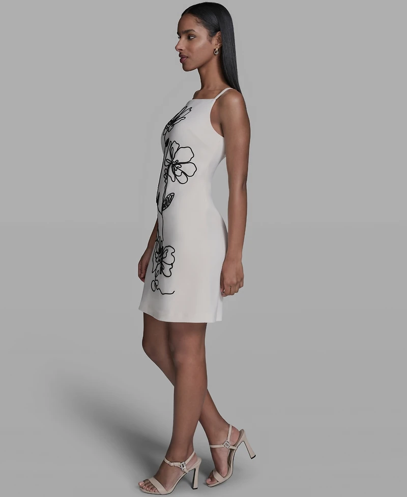 Karl Lagerfeld Paris Women's Scuba Crepe A-Line Dress