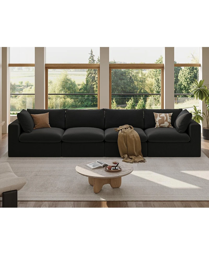Streamdale Furniture Streamdale Modular Oversized Corduroy Sectional Sofa Couch with 2 Pillows