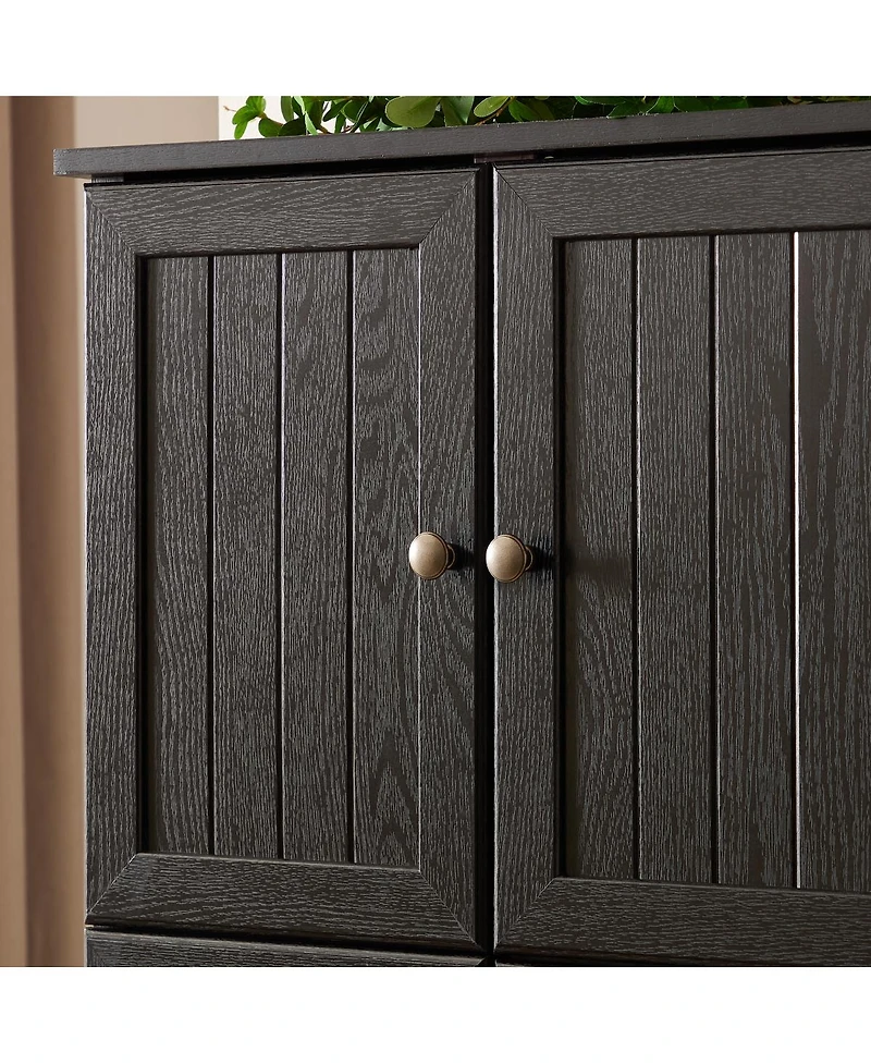 Streamdale Storage Cabinet with 8 Doors and 4 Shelves, Black