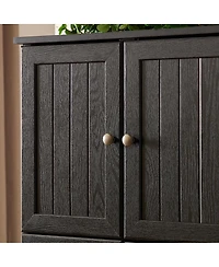 Streamdale Storage Cabinet with 8 Doors and 4 Shelves, Black