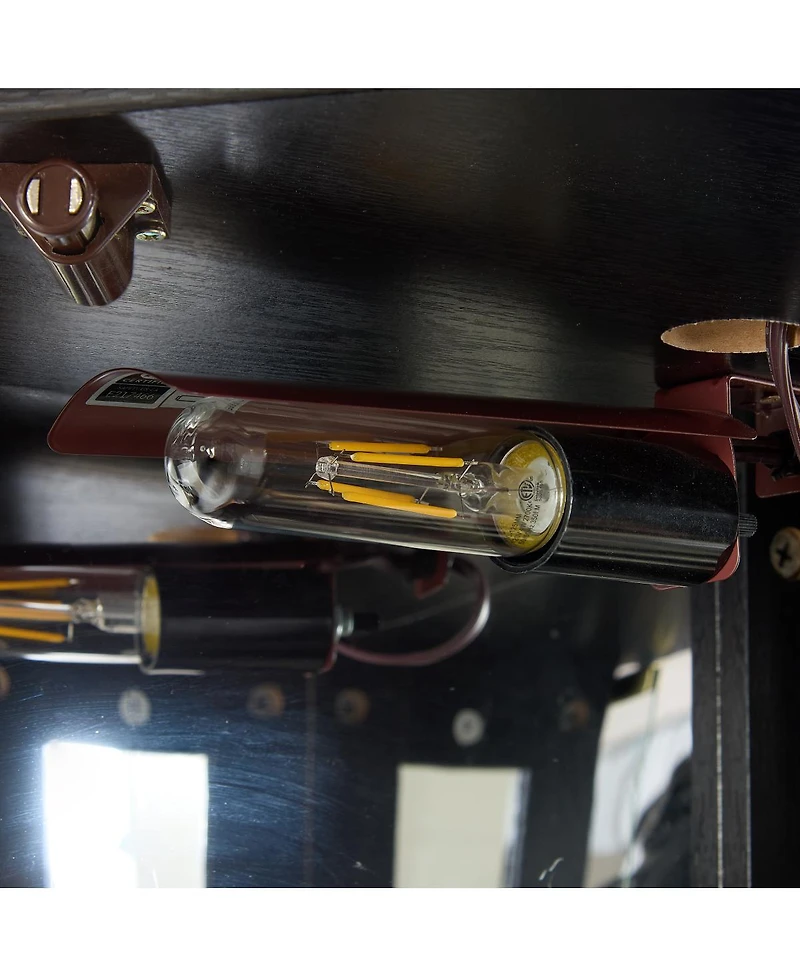 Streamdale Furniture Lighted Corner Curio Cabinet - Display Case for Living Room, Collectibles, Wine & Bar Glass Storage