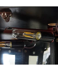 Streamdale Furniture Lighted Corner Curio Cabinet - Display Case for Living Room, Collectibles, Wine & Bar Glass Storage