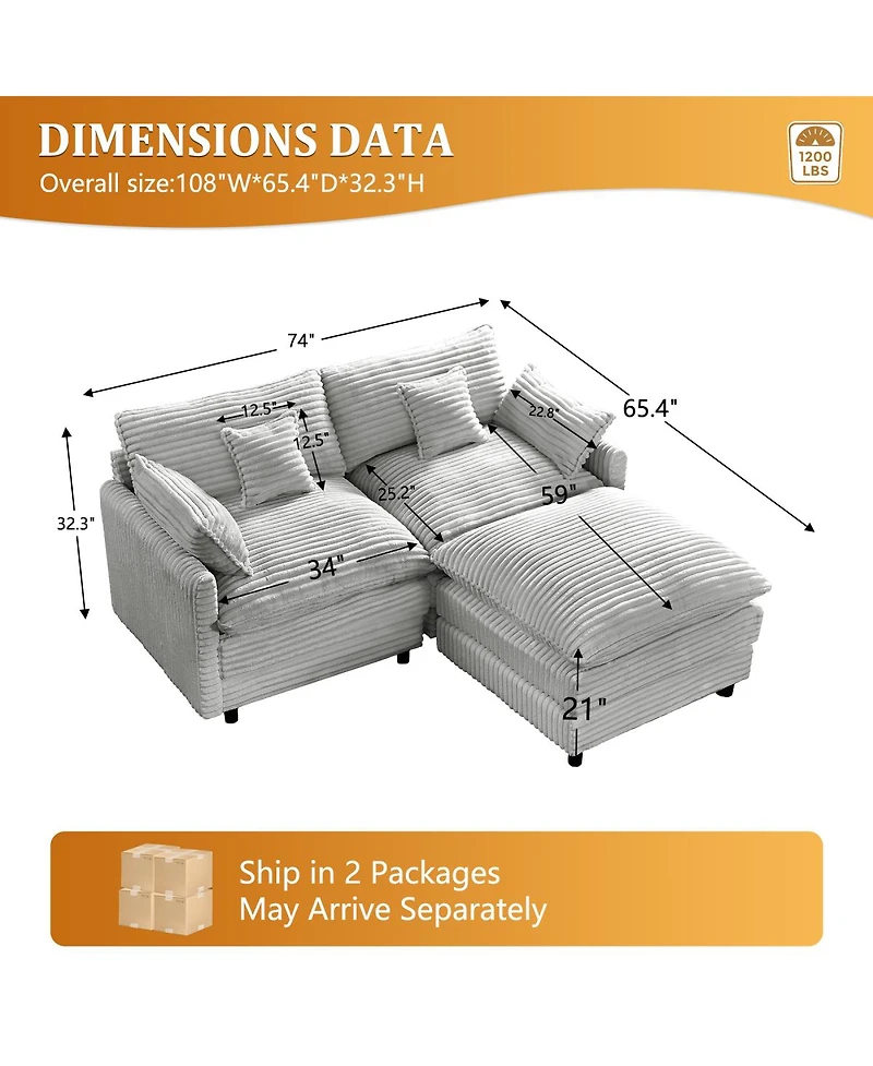 Streamdale Furniture Streamdale Seven-piece sofa set with console, coffee table & 6 pillows