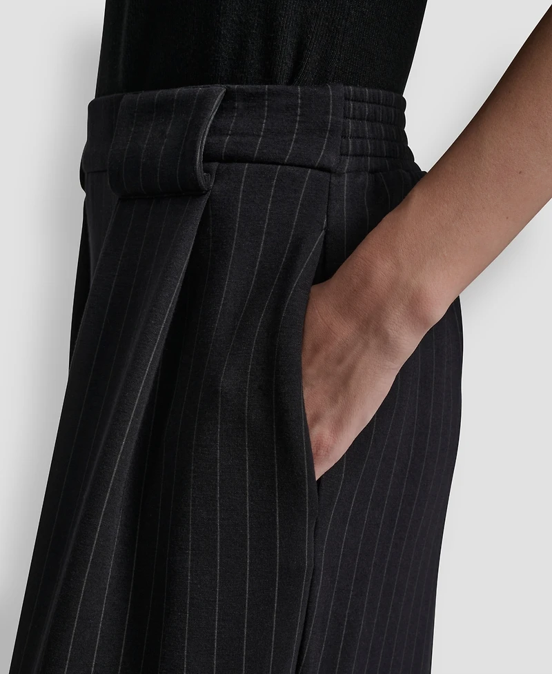 Dkny Women's Straight-Leg Pleated Pinstripe Pants