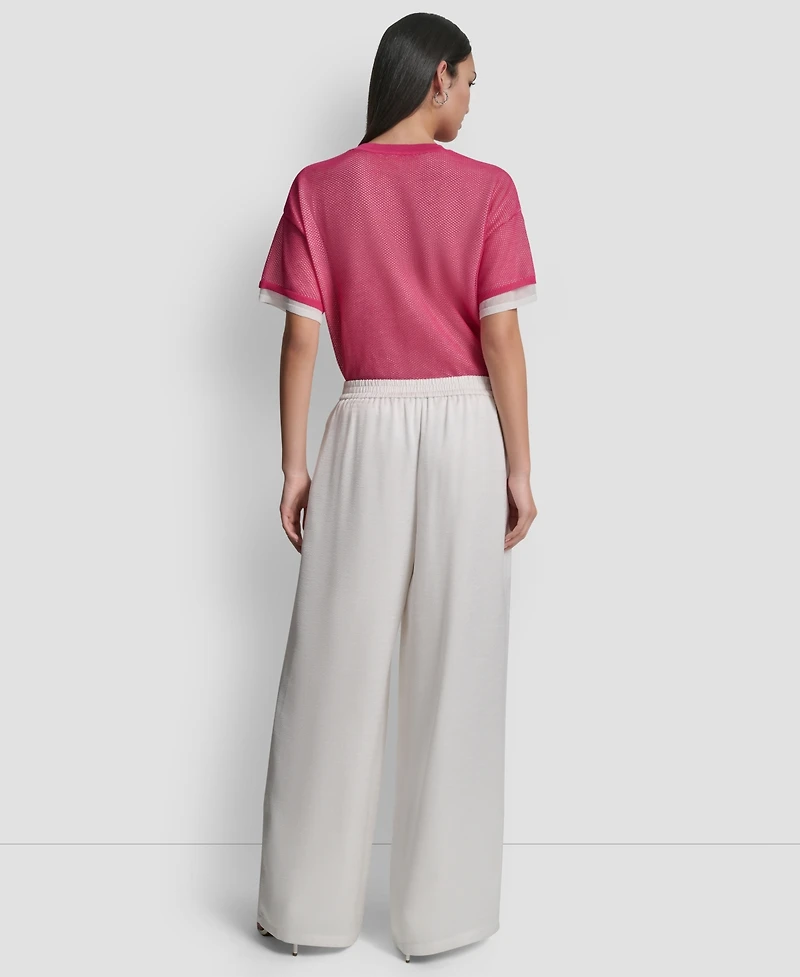 Dkny Women's Pleated Wide-Leg Pull-On Pants