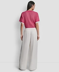 Dkny Women's Pleated Wide-Leg Pull-On Pants