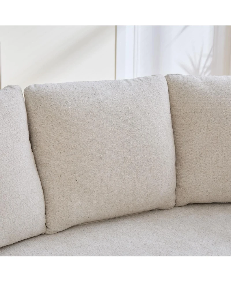 Streamdale Furniture 73.82" Wide Curved Sofa, Modern Plush Chenille, Extra-Deep Seat, 4 Cushions