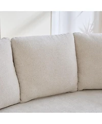 Streamdale Furniture 73.82" Wide Curved Sofa, Modern Plush Chenille, Extra-Deep Seat, 4 Cushions