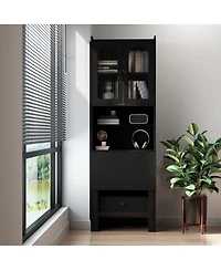 Streamdale Furniture Fold-Out Convertible Writing Table/Desk Cabinet with Shelf & Drawer