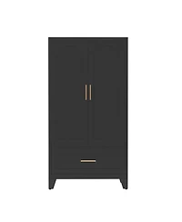 Streamdale Furniture 60" Tall Metal Wardrobe Cabinet with Drawer, Rod, Shelf, 2 Doors