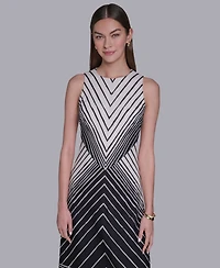 Halston Women's Printed Sleeveless Midi Dress