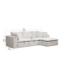 Streamdale Furniture Modular Sectional Sofa Seat, Upholstered Couch, No Assembly, 4PC Combo
