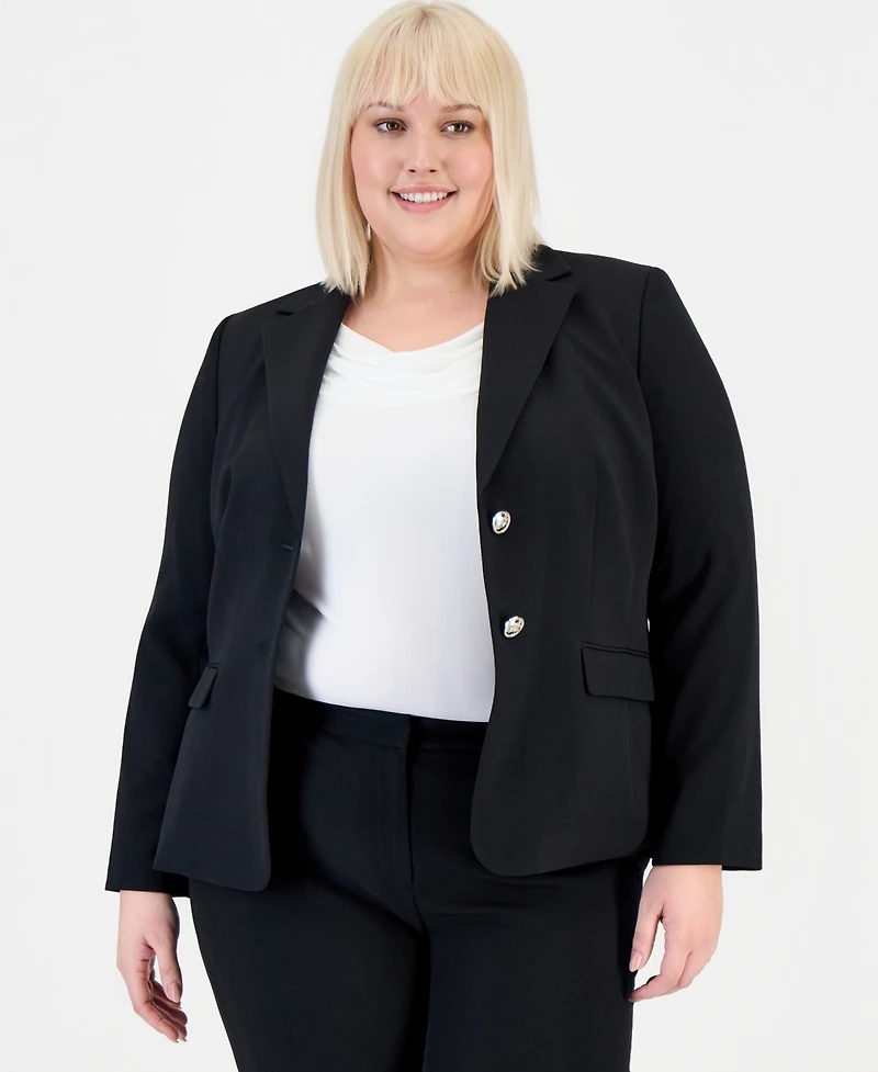 Kasper Plus Two-Button Blazer