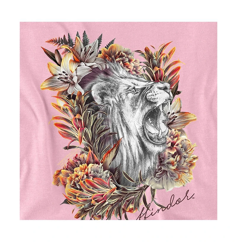 Harry Potter Men's Gryffindor Floral Lion Mascot T Shirt