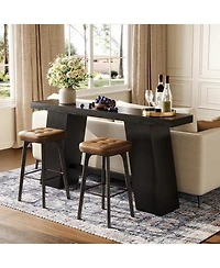 Tribesigns 70.8-Inch Long Black Console Table for Entryway, Narrow Modern Sofa Table, Black