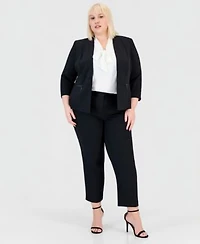 Kasper Plus Size 3 4 Sleeve Blazer Straight Leg Pants