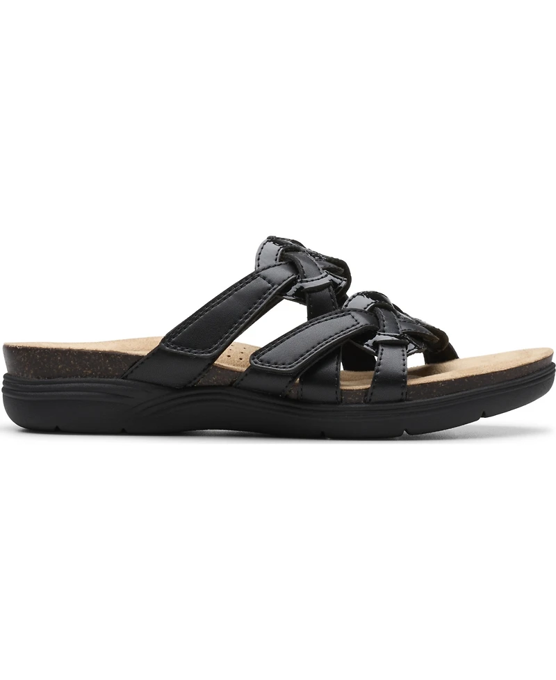 Clarks Women's April Rae Round Toe Flat Sandals