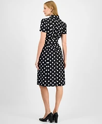 Kasper Women's Dot Print Collared Shirtdress, Regular & Petite