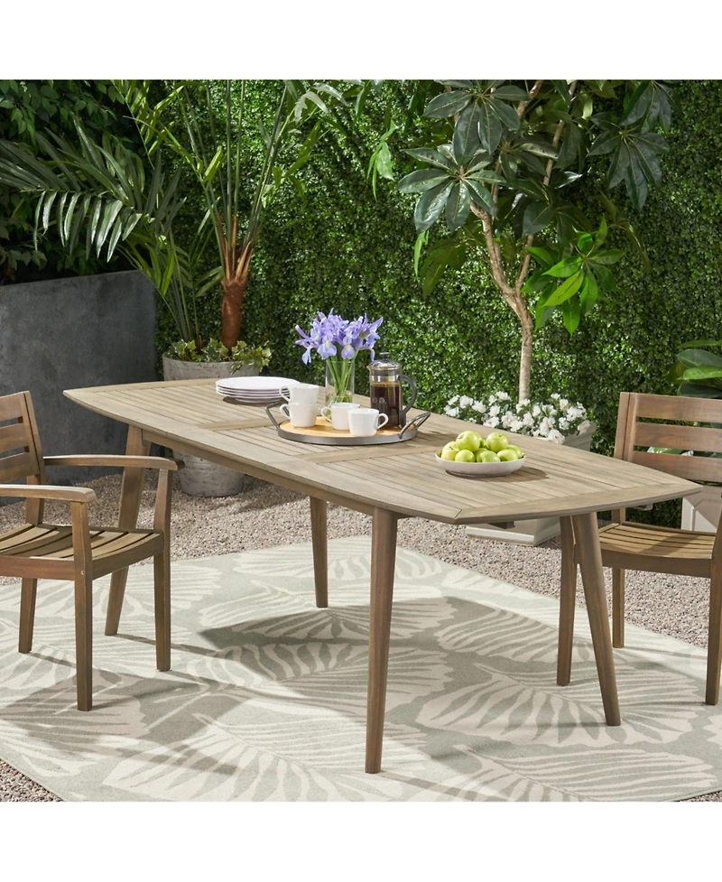 Mondawe 71-in to 94.5-in Expandable Outdoor Patio Dining Table