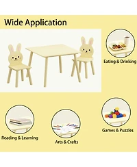 Streamdale Furniture Kids Table and Chair Set with 2 Bunny Chairs