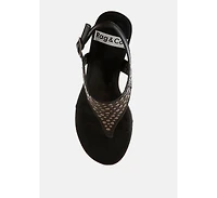 Sappho Studded Thong Toe Wedges