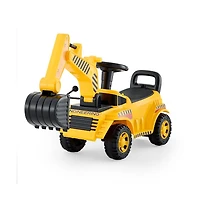 Slickblue Ride On Toddler Car, Push Car for Toddler 19 to 36 Months, Excavator Digger Toy with Helmet & Music