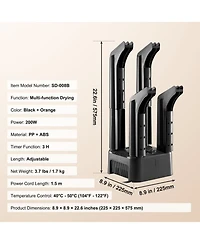 Ecooso 4-Tube Shoe Dryer, Portable Boot Dryer with Timer, Heat Blower, Abs+Pp, Detachable Design for Boots, Shoes & Socks