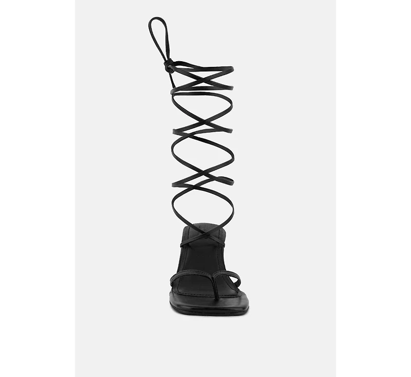 Dorita Womens Kitten Heel Lace Up Sandal