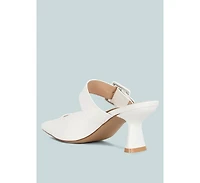 London Rag Womens Shein Star Slim Block Heel Mules