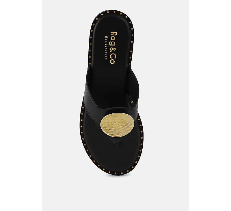 Kathleen Womens Embellished Slip-on Thong Sandals