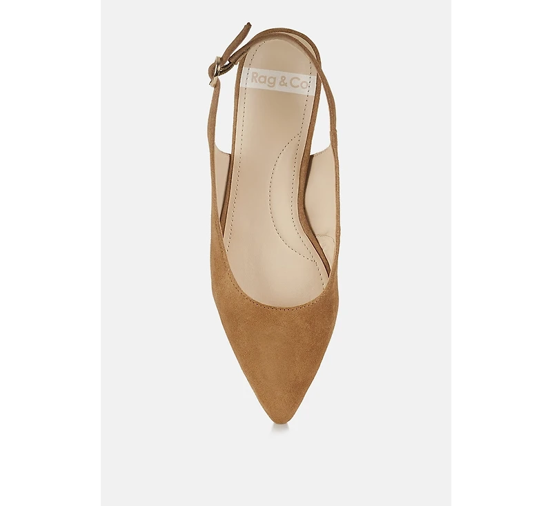 Hocane Real Suede Leather Slingback Sandals