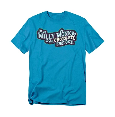 Willy Wonka & The Chocolate Factory Men's Blue Logo T Shirt