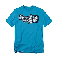 Willy Wonka & The Chocolate Factory Men's Blue Logo T Shirt