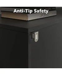 gaomon 71" Tall Bookcase with Door & Drawer, 5-Tier Narrow Bookshelf with Adjustable Shelf for Home Office, Black