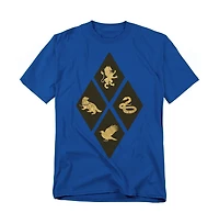 Harry Potter Men's Diamond Lion, Raven, Snake And Badger T Shirt