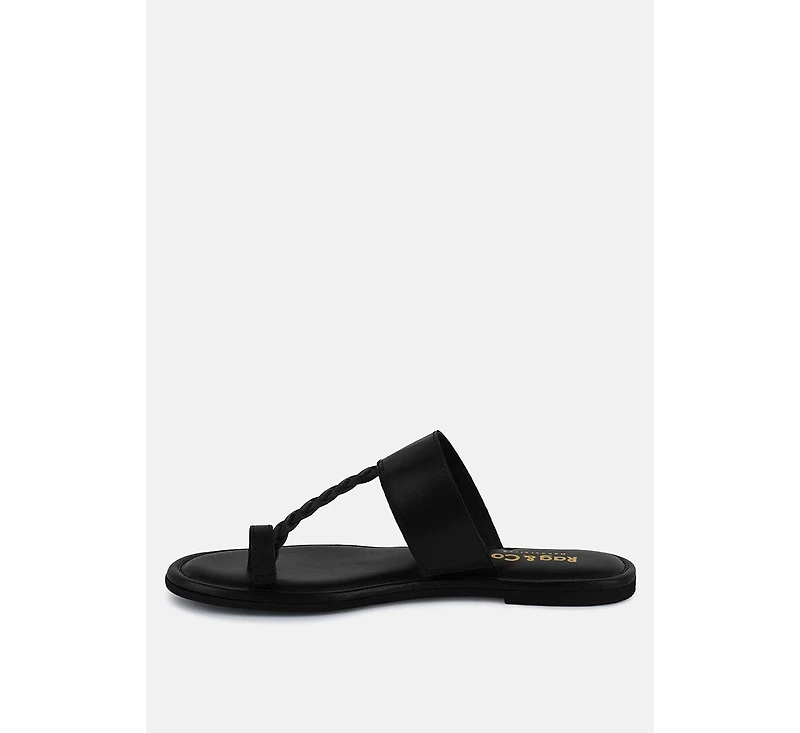 Harris Womens Toe Ring Braided Slip On flats