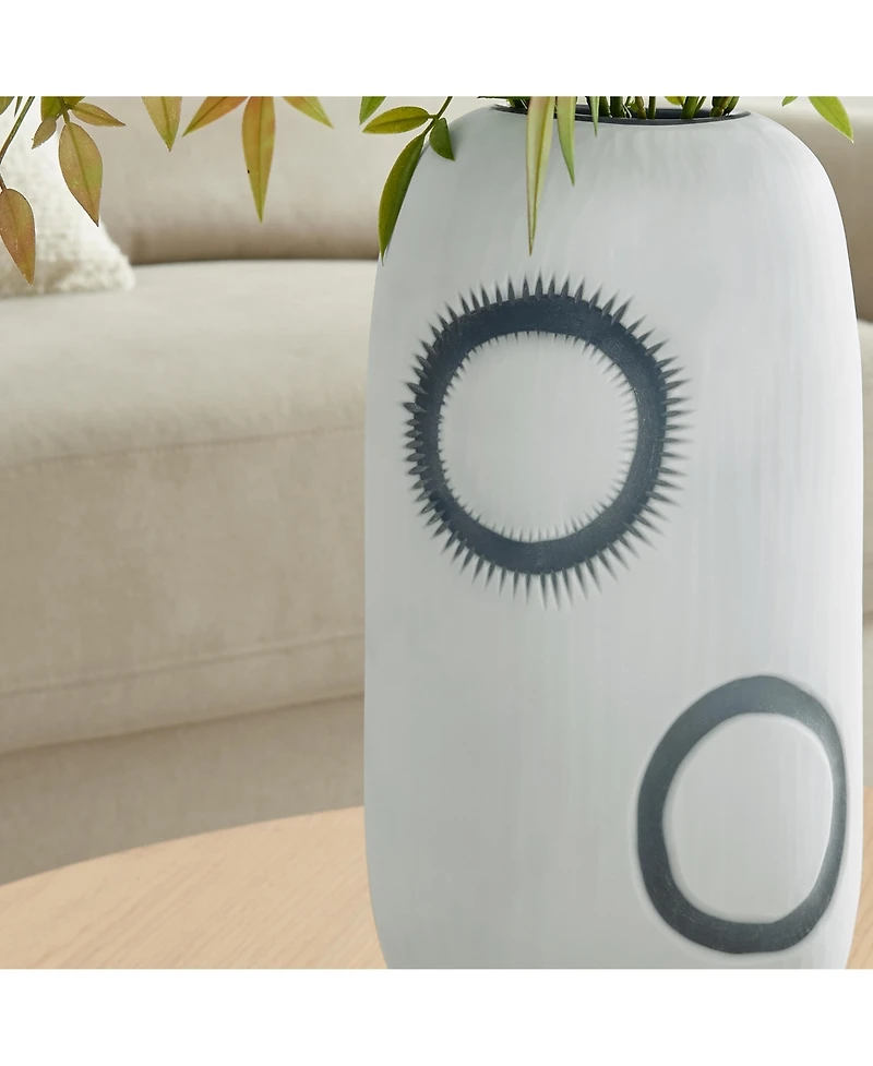 Danya B Elara Matte White and Navy Tabletop Vase