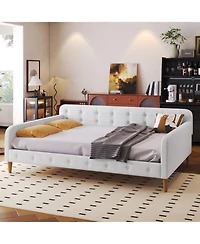 Streamdale Full Upholstered Daybed With 4 Support Legs, White