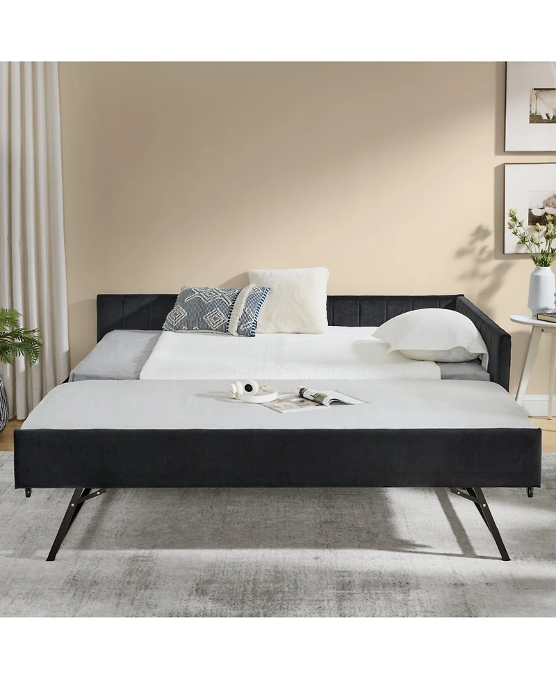 Streamdale Furniture Velvet Daybed with Trundle