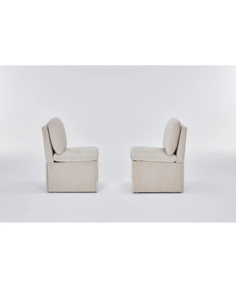 Streamdale Furniture Linen Upholstered Armless Dining Chair with Storage