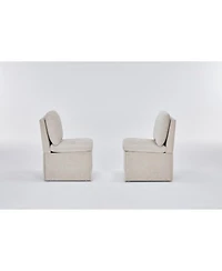 Streamdale Furniture Linen Upholstered Armless Dining Chair with Storage