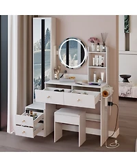 Streamdale Furniture Led Mirror Vanity Set