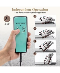 Streamdale Furniture Adjustable Bed Backrest w/ Safety Rails, Remote, for Elderly/Patients