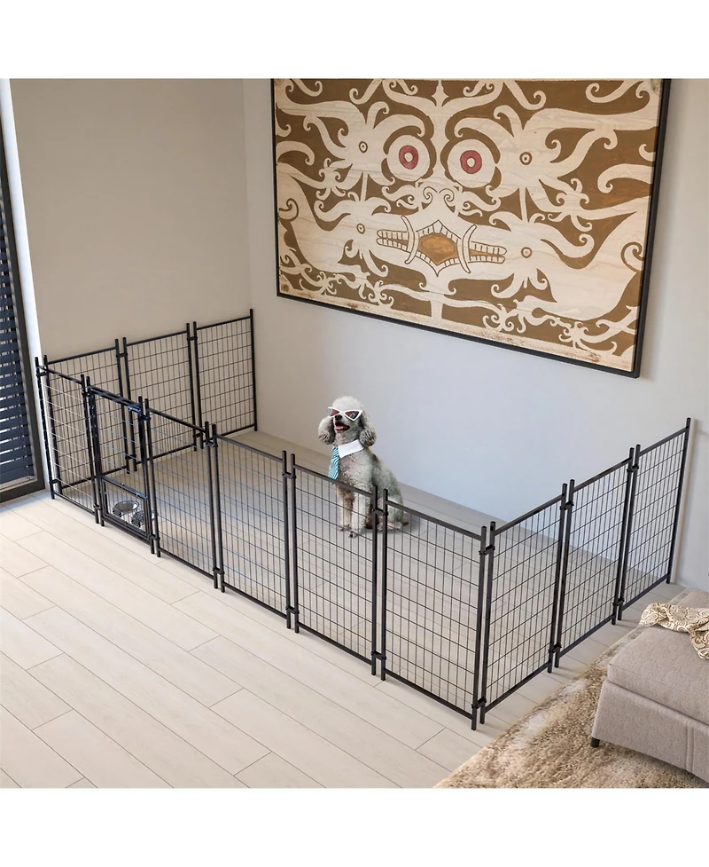 Aostirmotor Dog Crate with Double Lock & Rotating Feeder