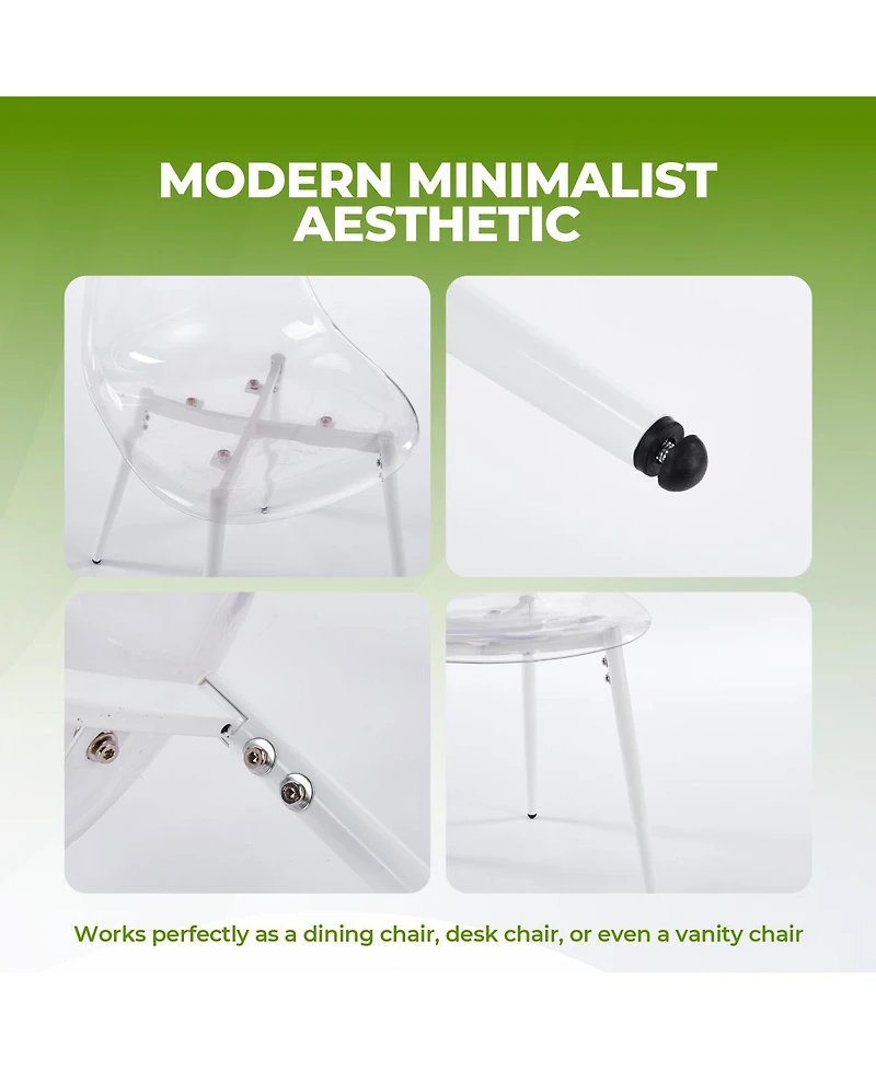 Streamdale Furniture Streamdale dining chair, set of 4,metal leg, plastic seat