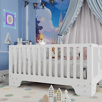Streamdale Furniture Twin Montessori Floor Bed with Fence and Door